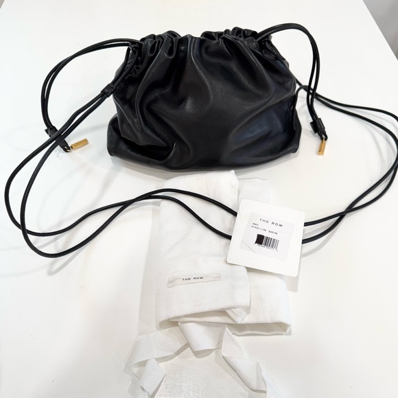 THE ROW Leather Angy Shoulder Bag in Black - Picture 3 of 16